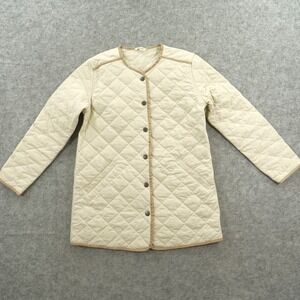 Bridge & Burn Jacket Womems Medium Beige Quilted Button Up